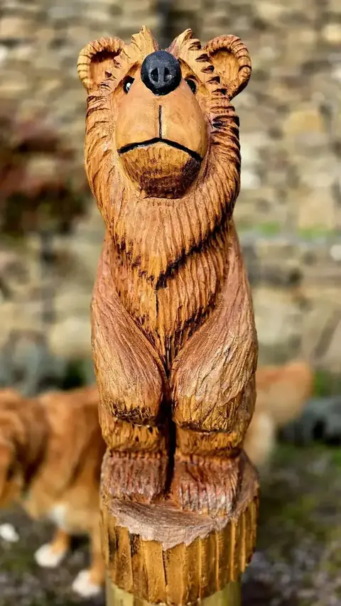 Doodle the Bear, hand carved bear carving