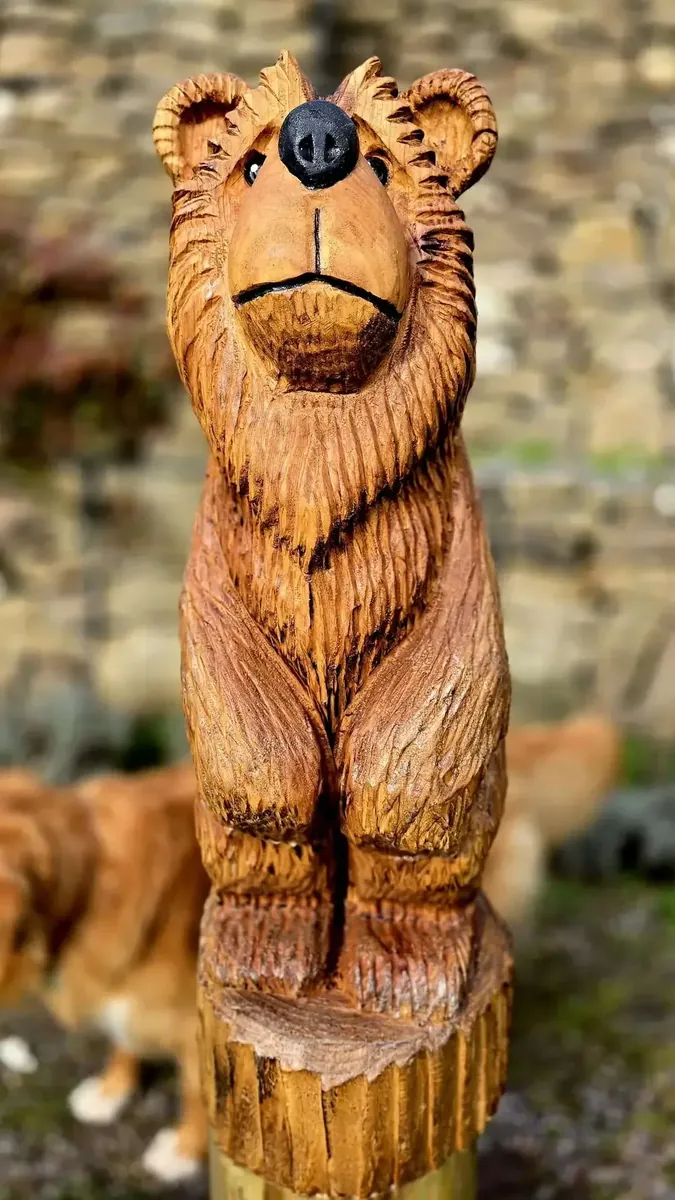 Doodle the Bear hand carved bear