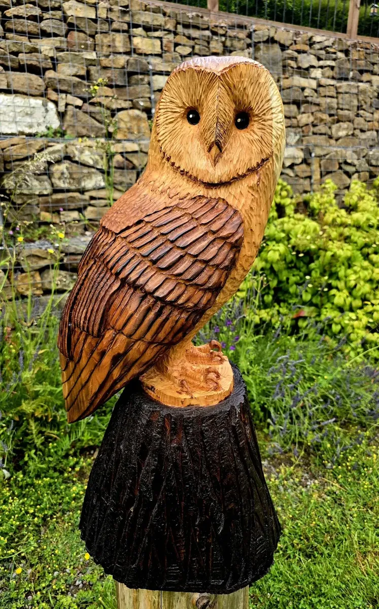 Elvis the Barn Owl hand carved owl