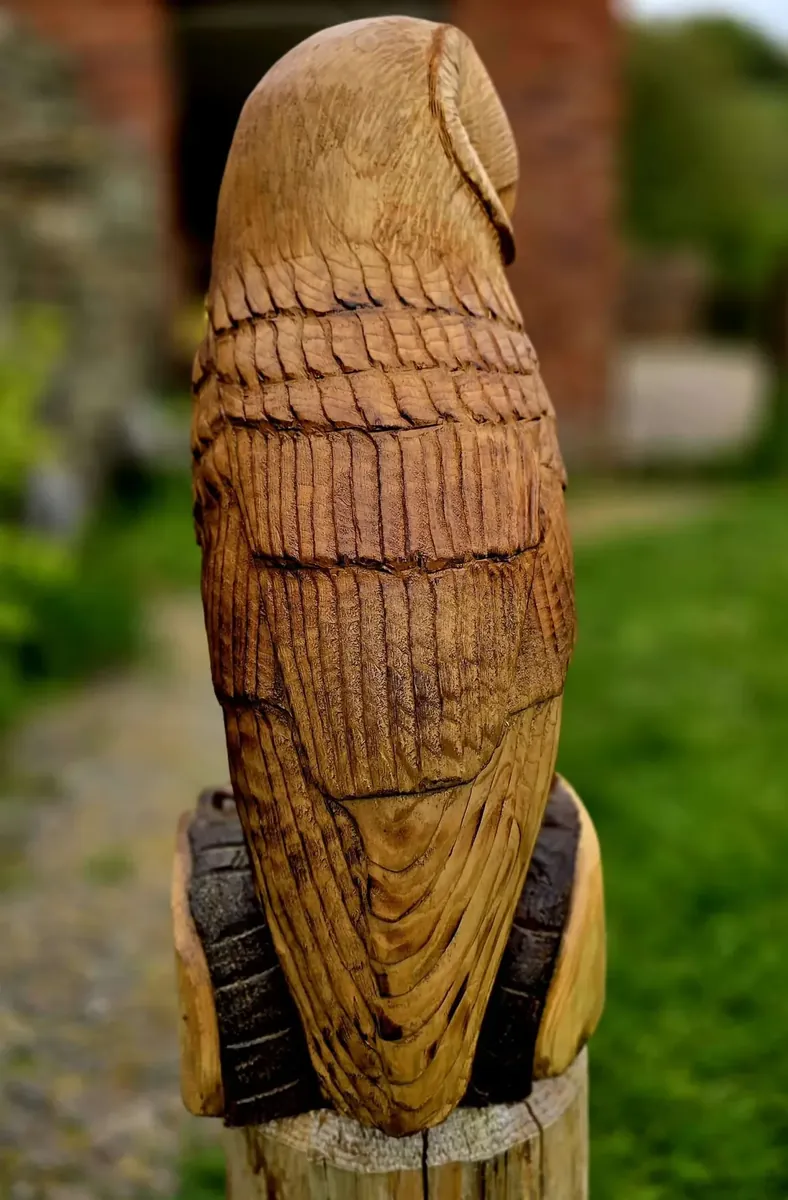 George the Barn Owl hand carved owl