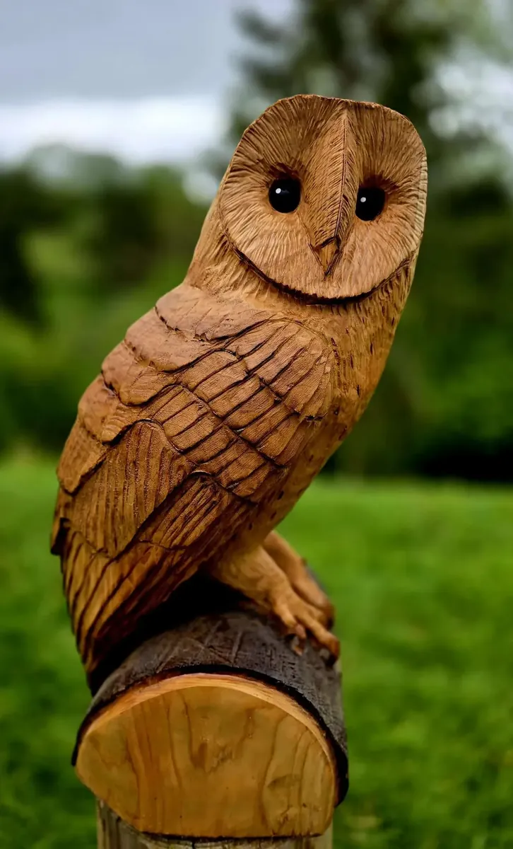 Henry the Barn Owl hand carved owl