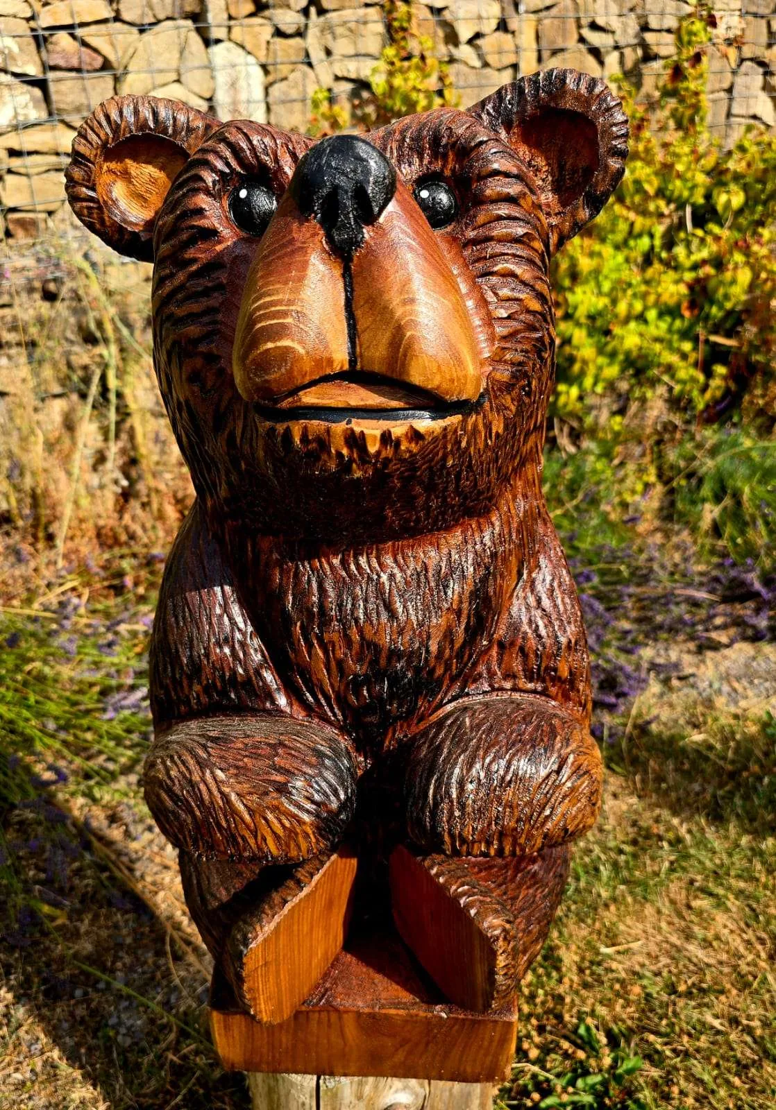 Kevin the Bear, hand carved bear carving