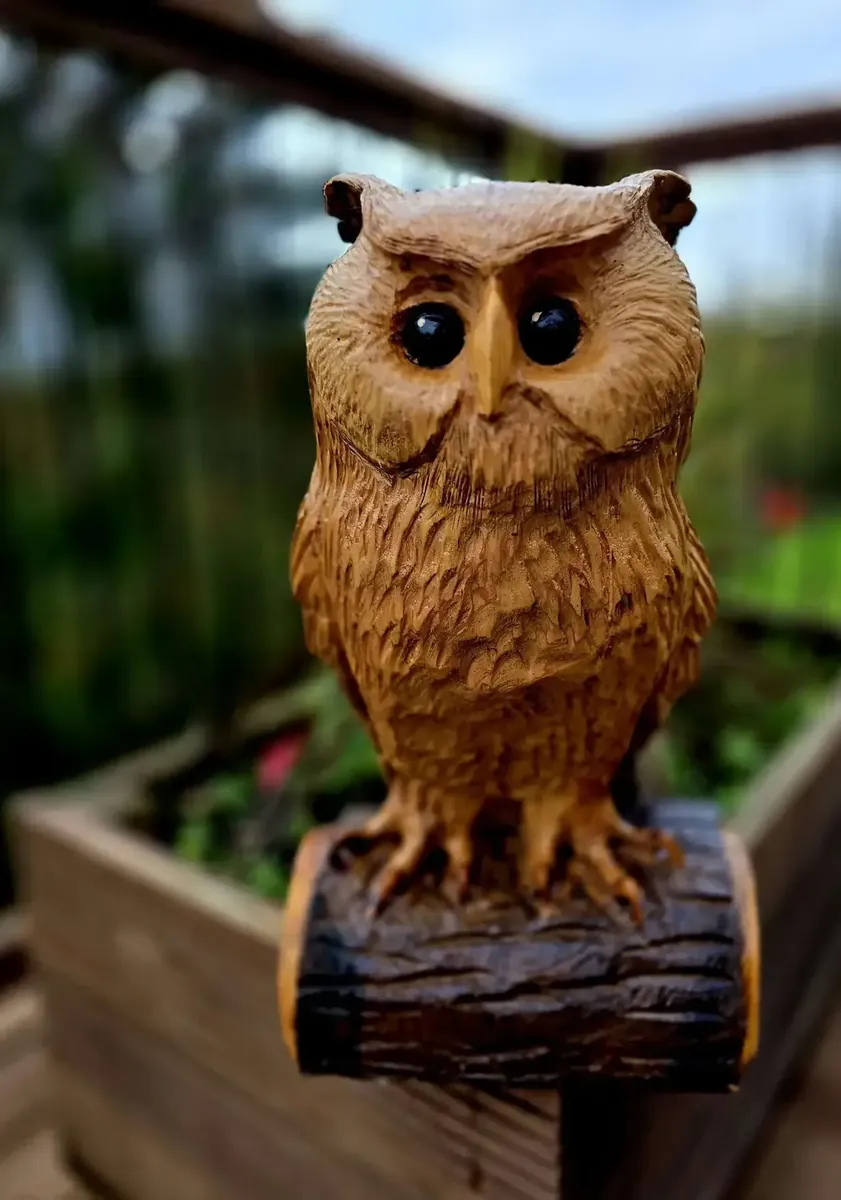 Loki the Eagle Owl hand carved owl