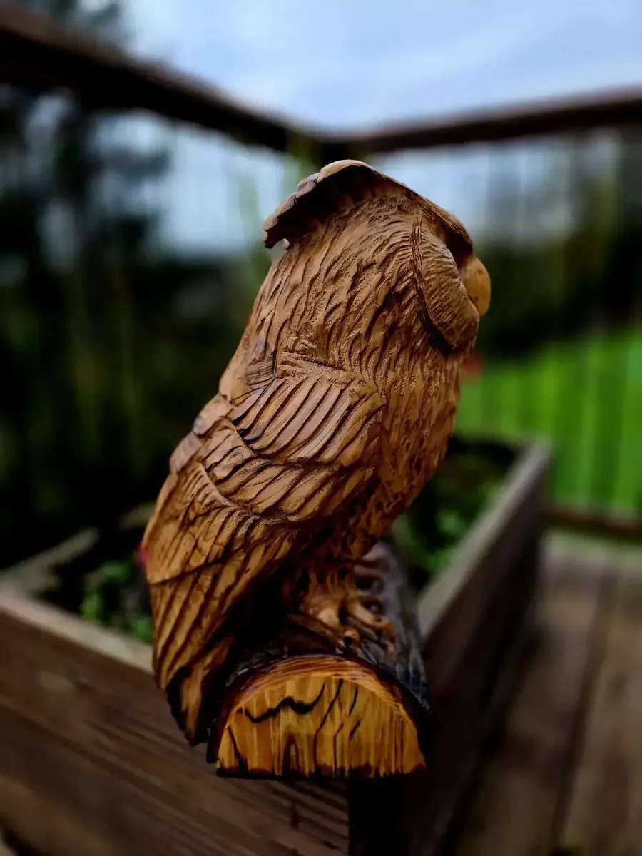 Loki the Eagle Owl hand carved owl
