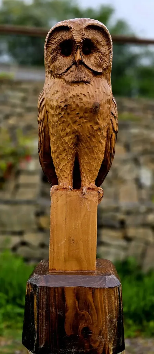 Memorial Tawny Owl hand carved owl
