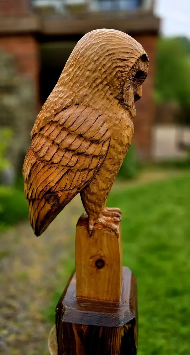 Memorial Tawny Owl hand carved owl
