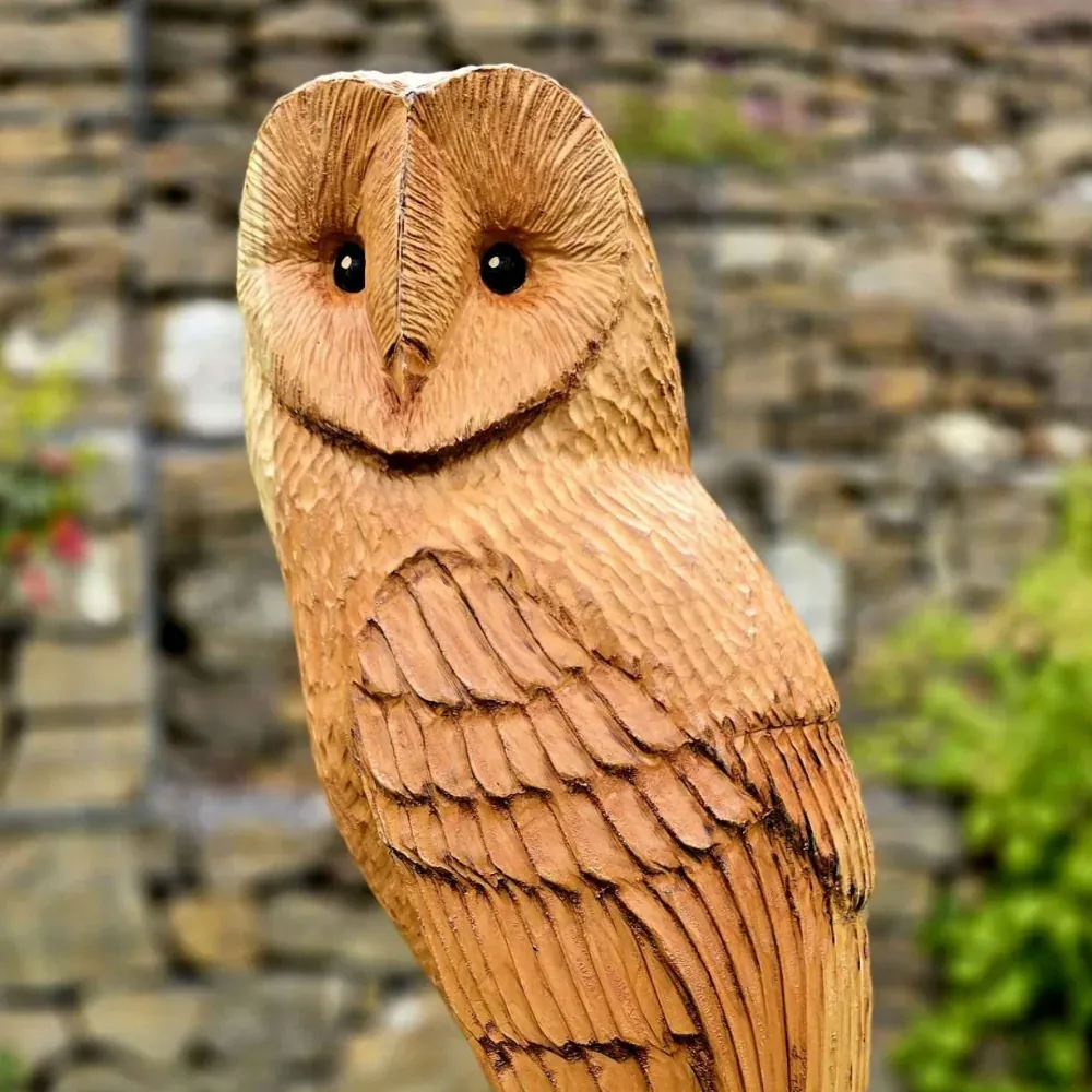 Orion the Barn Owl hand carved owl