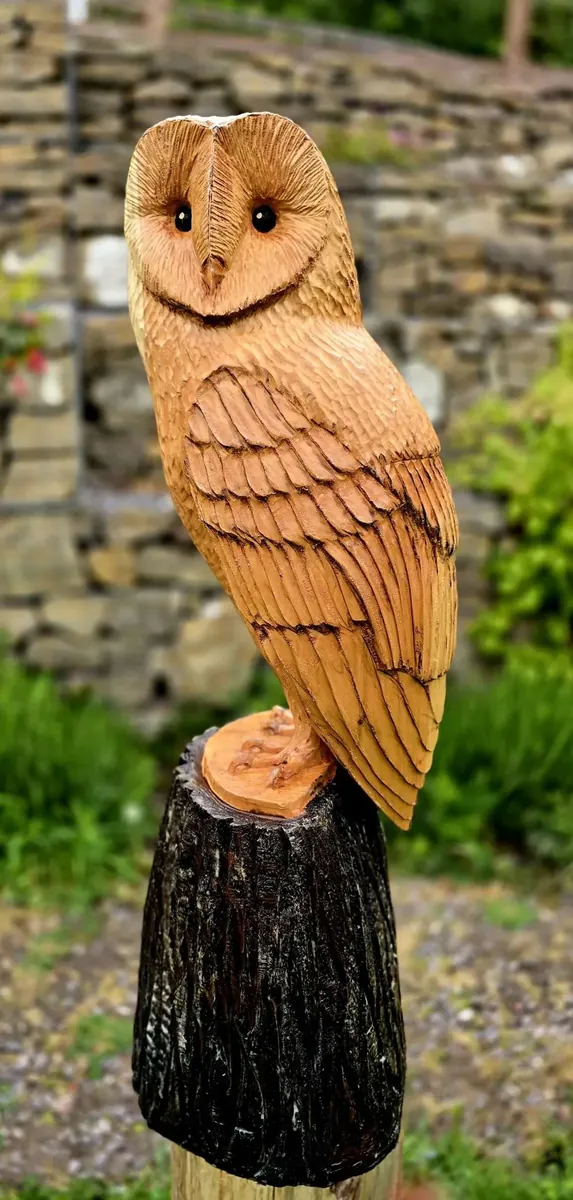 Orion the Barn Owl hand carved owl