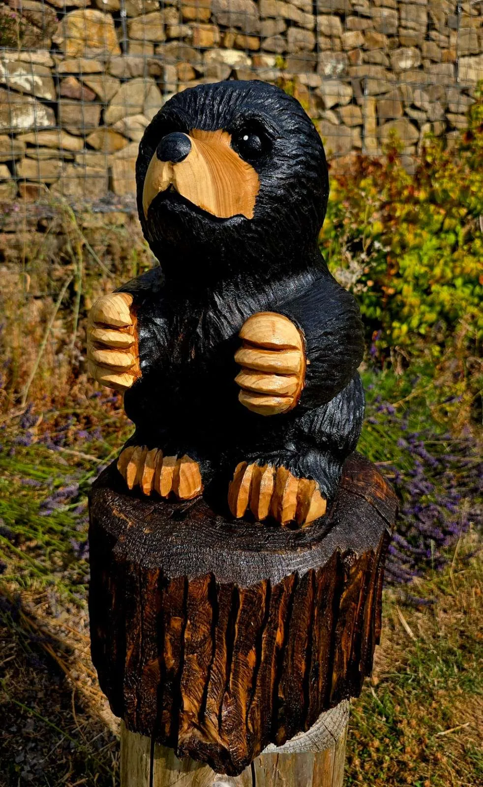 Pepper the Mole, hand carved mole carving