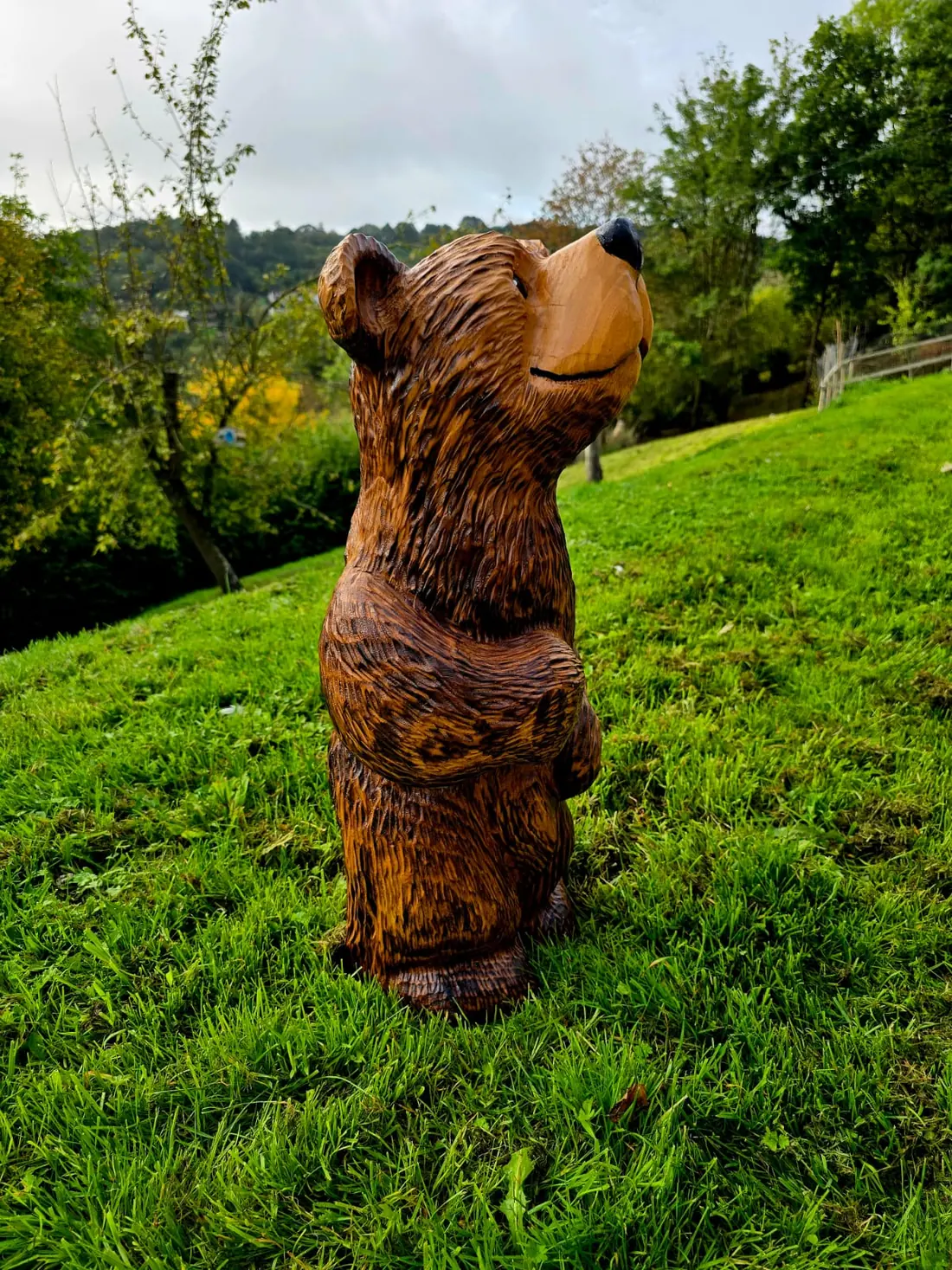 Rowan the Bear, hand carved bear, view 3