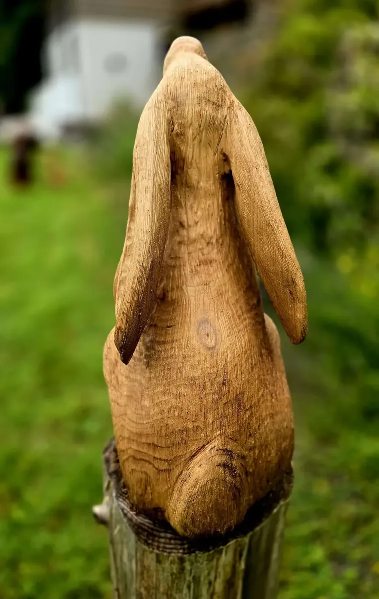 Sofi the Moon Gazing Hare hand carved hare