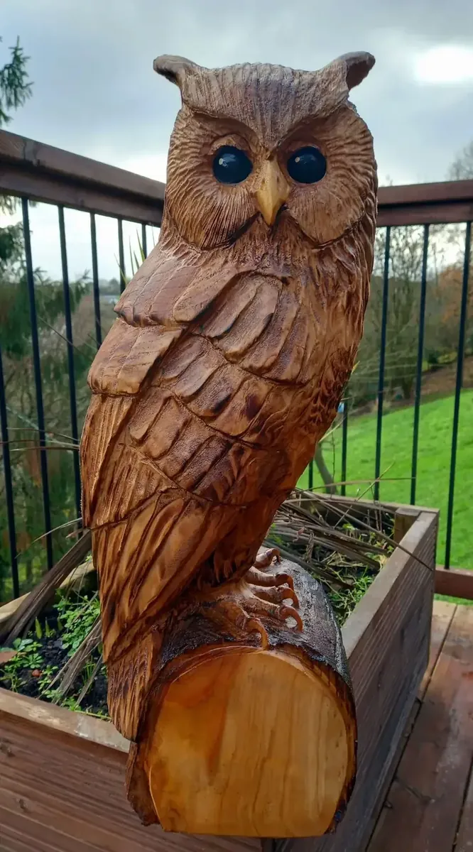 Toby the Long Eared Owl hand carved owl