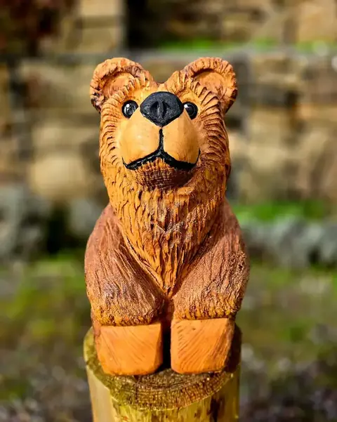 Tommy Bear, hand carved bear carving
