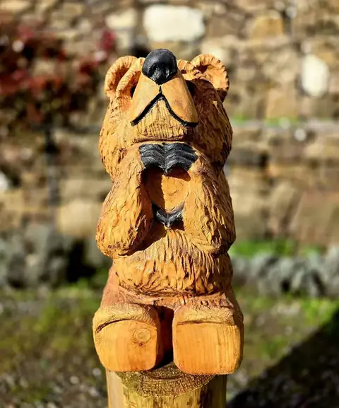 Winslow the Bear, hand carved bear carving